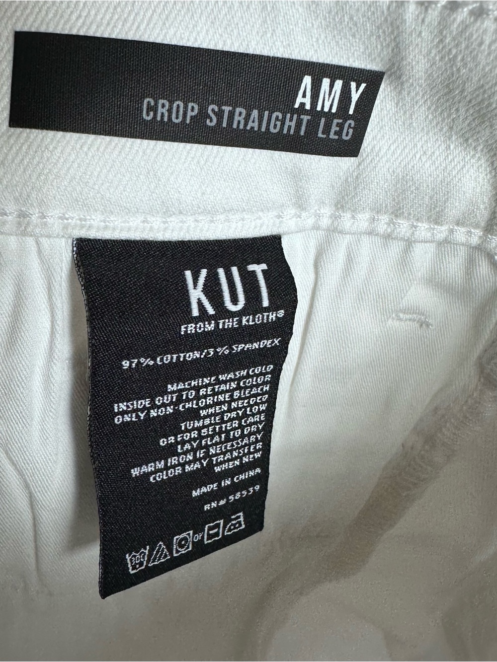 KUT from the Kloth Amy Crop Straight Leg White Jeans NWT size 0 - Picture 13 of 13